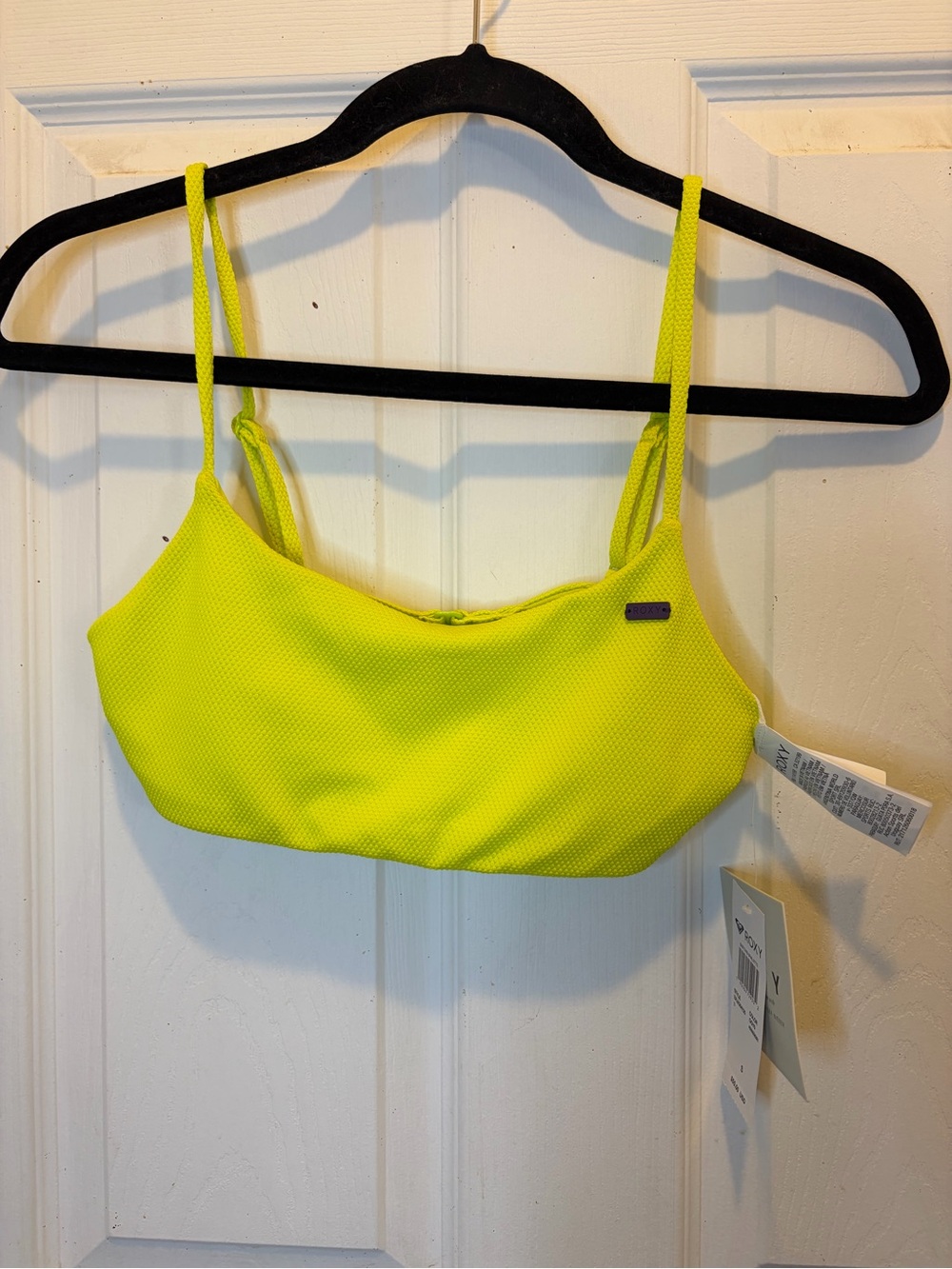 Roxy Kelia Moniz x Haley Bieber Neon Yellow Bandeau Bralette Swim Top